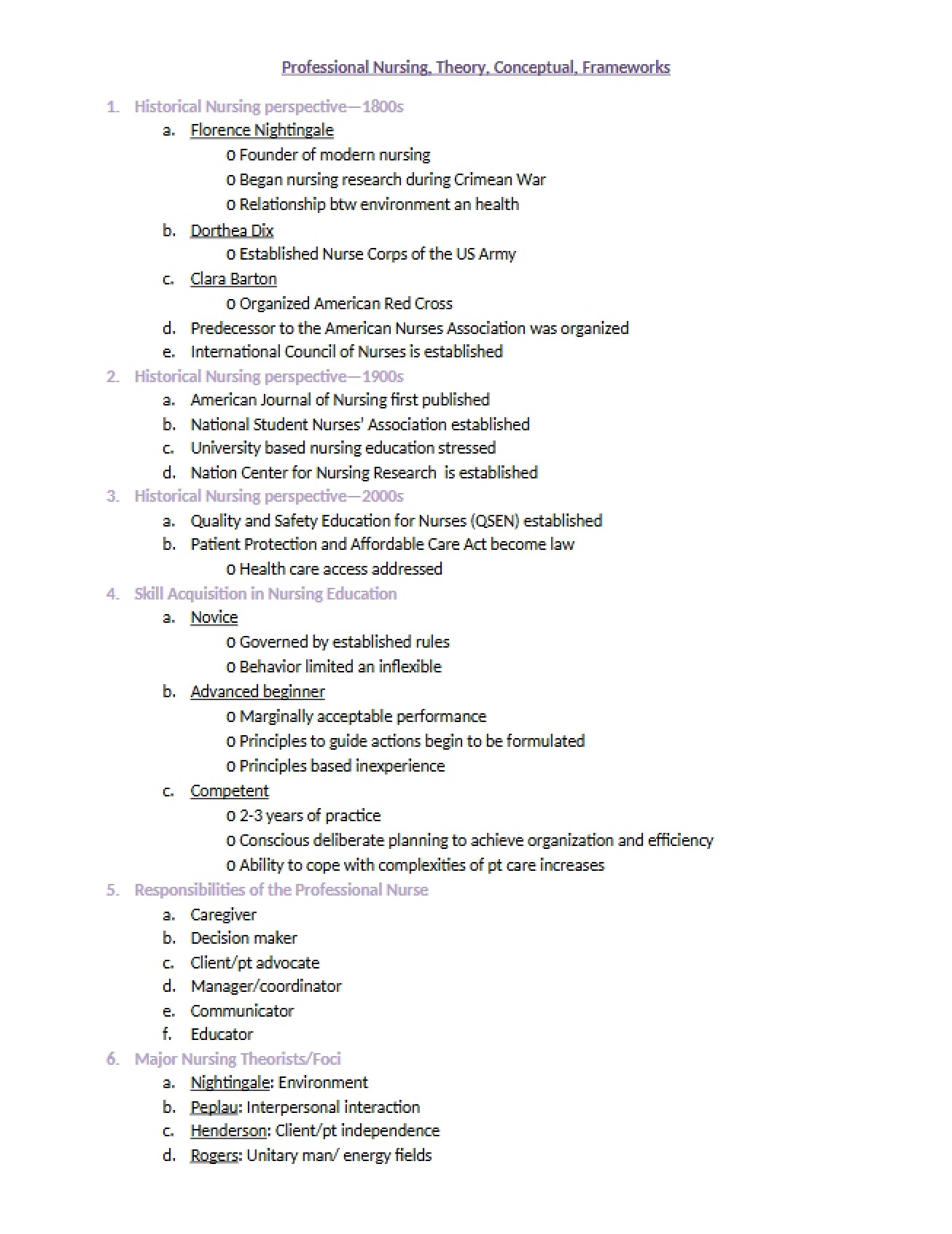 Frameworks, Concepts, and Theory in Nursing