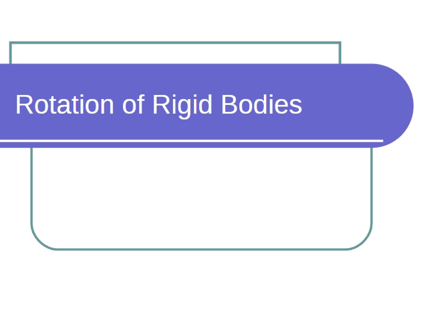 Rigid Body Rotation
