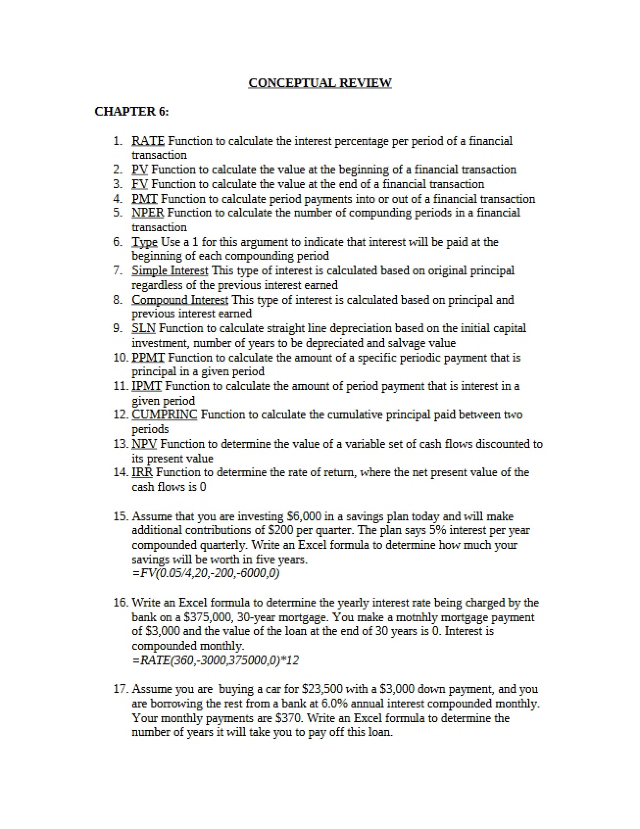 Review of Conceptual Topics (Part 1)