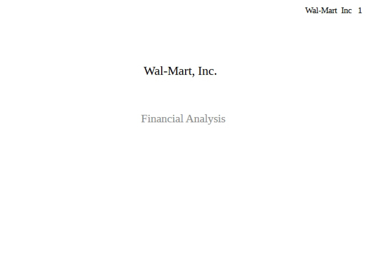Analysis of Financials