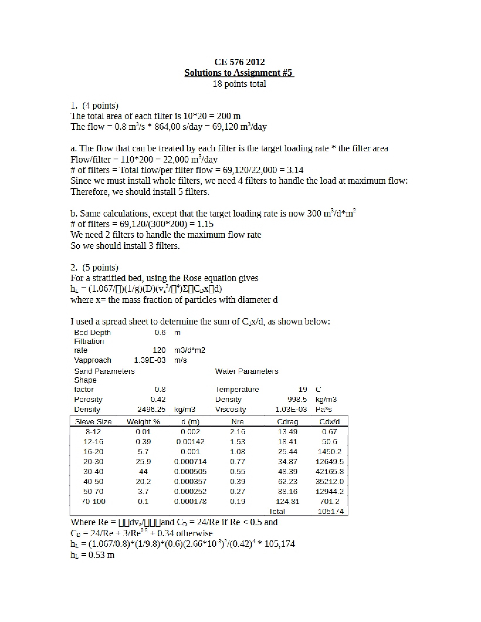 Key for Assignment Five (2012)