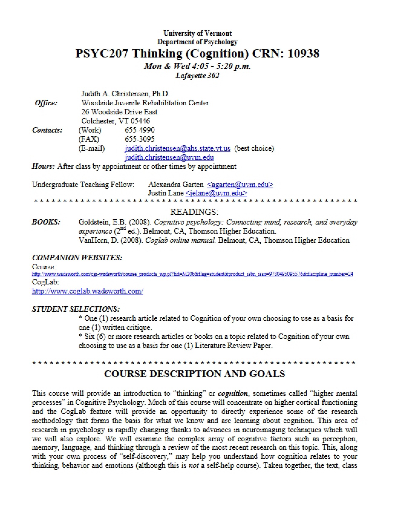 PSYC 207 Syllabus