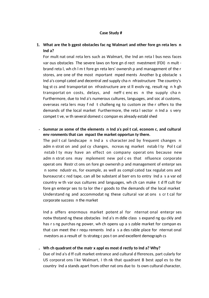 Walmart in India - Retail Challenges and Opportunities