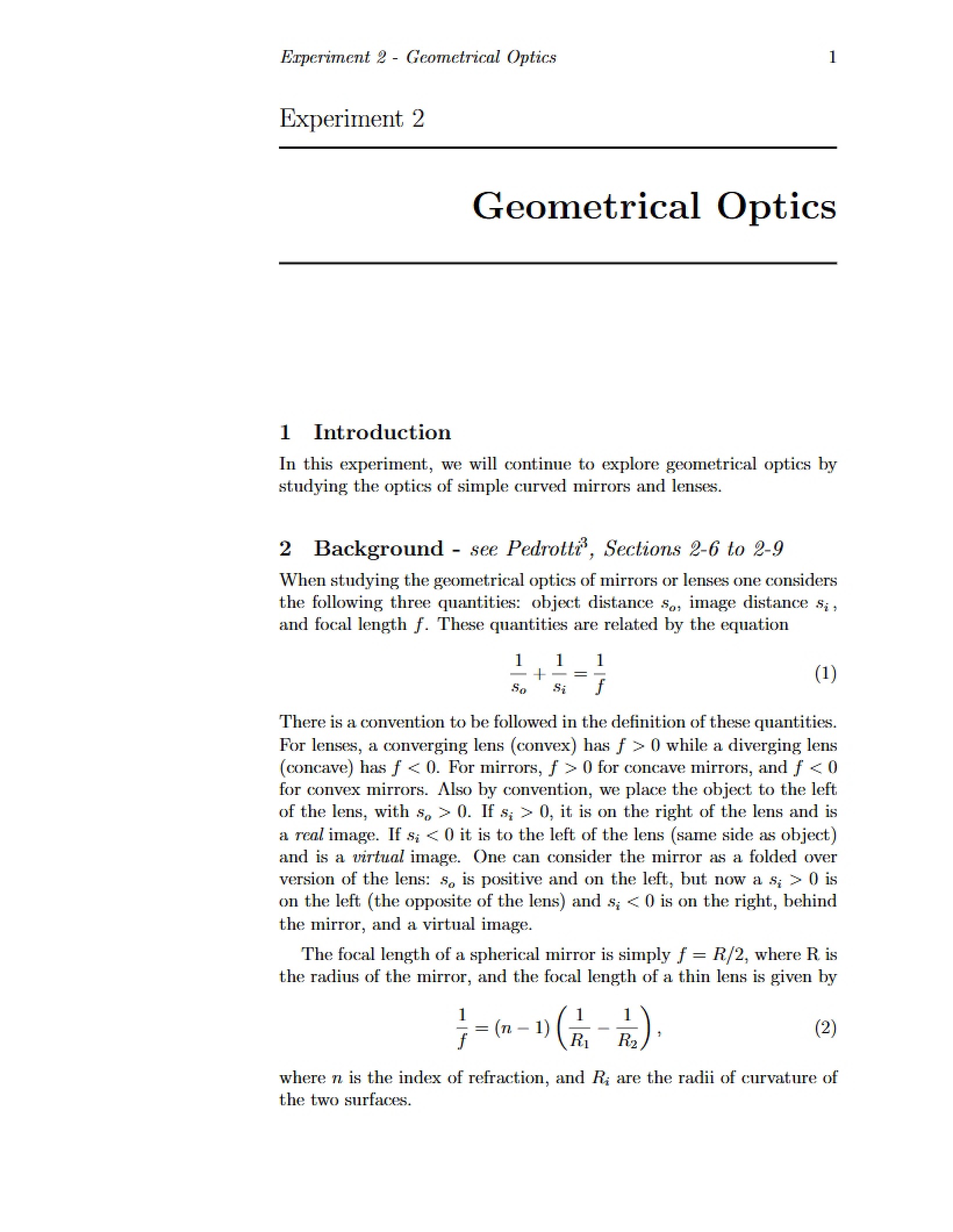 Optics of Geometry