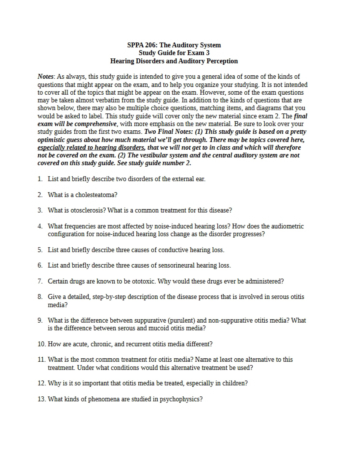 Third Exam Study Materials