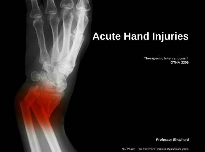 Acute Hand Injuries - Therapeutic Interventions Assessment