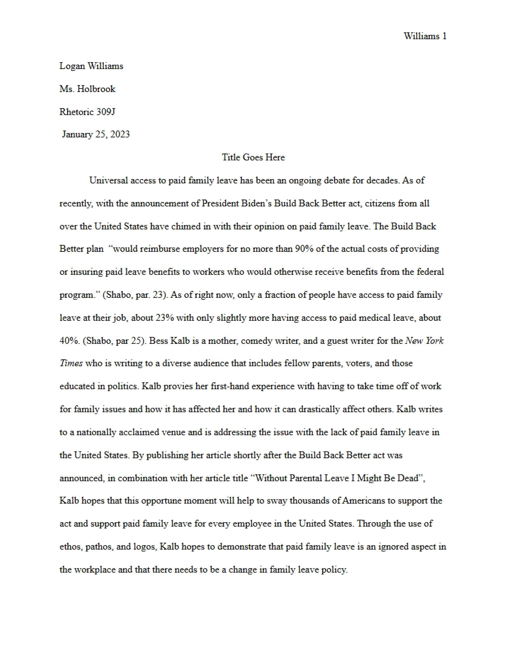 Writing Topic Essay