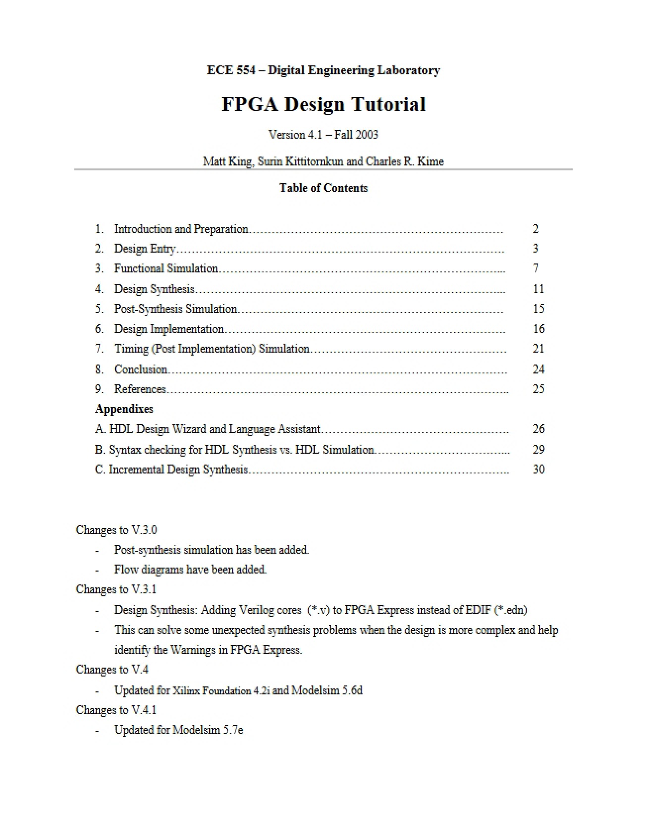 Tutorial on FPGA Design
