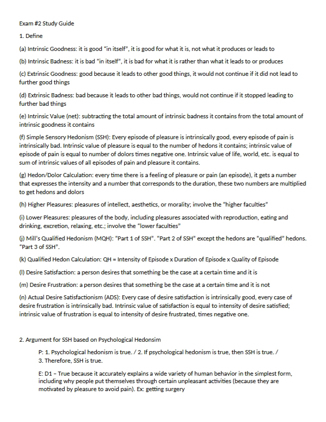 Ethics Exam 2 Preparation