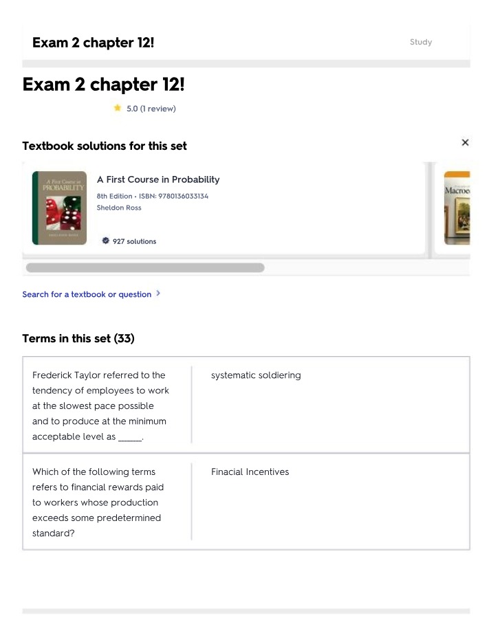 Chapter 12 - Exam 2