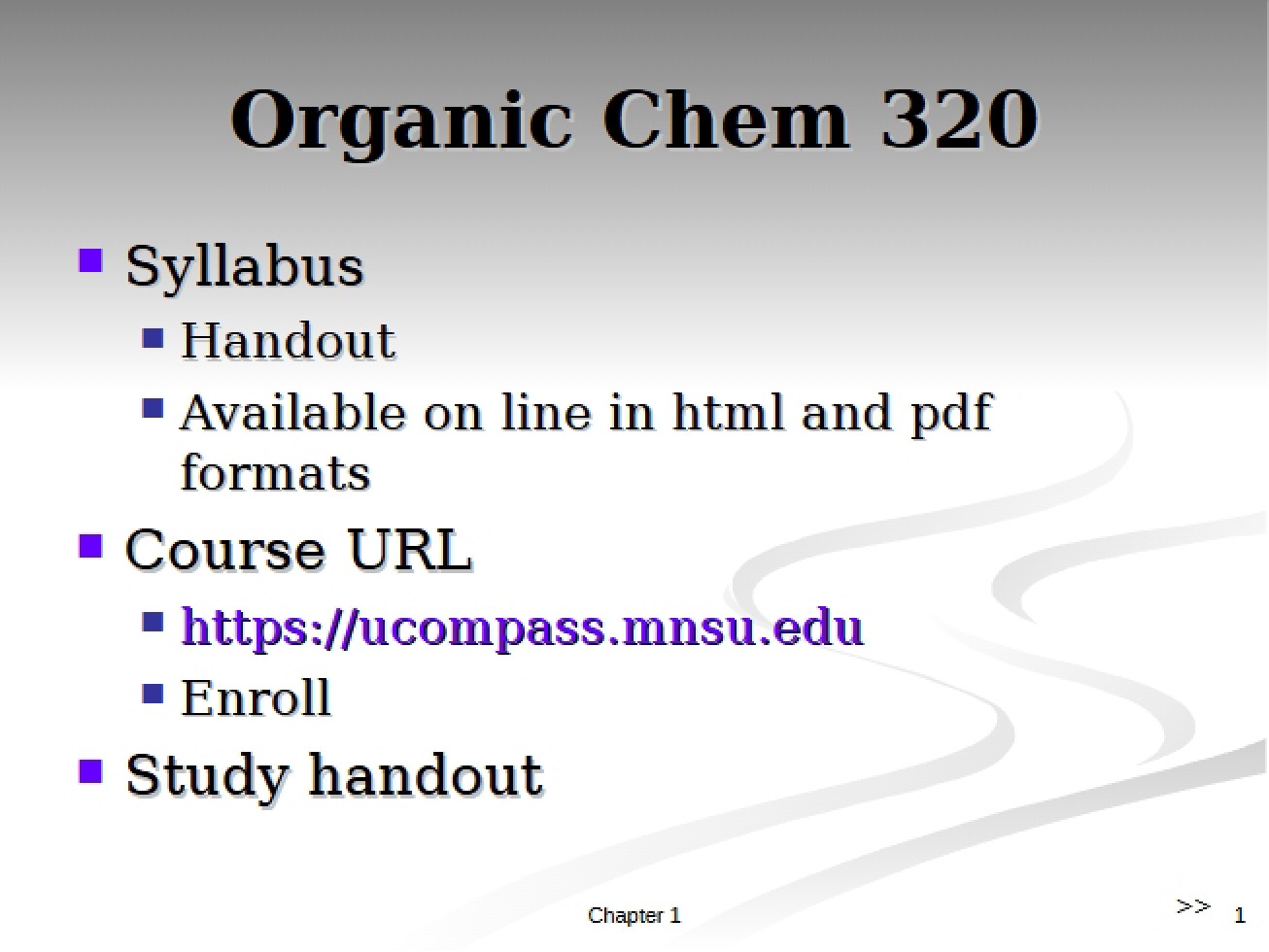 Organic Chemistry Syllabus