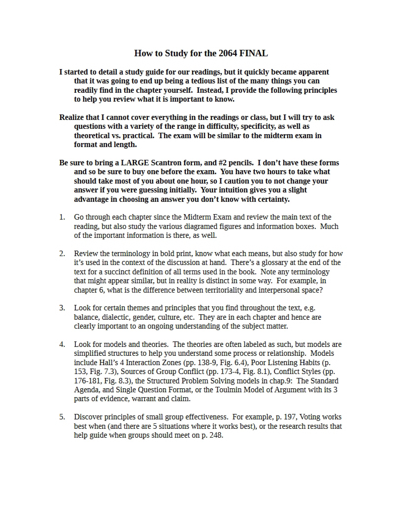 Small Group Comm Study Guide