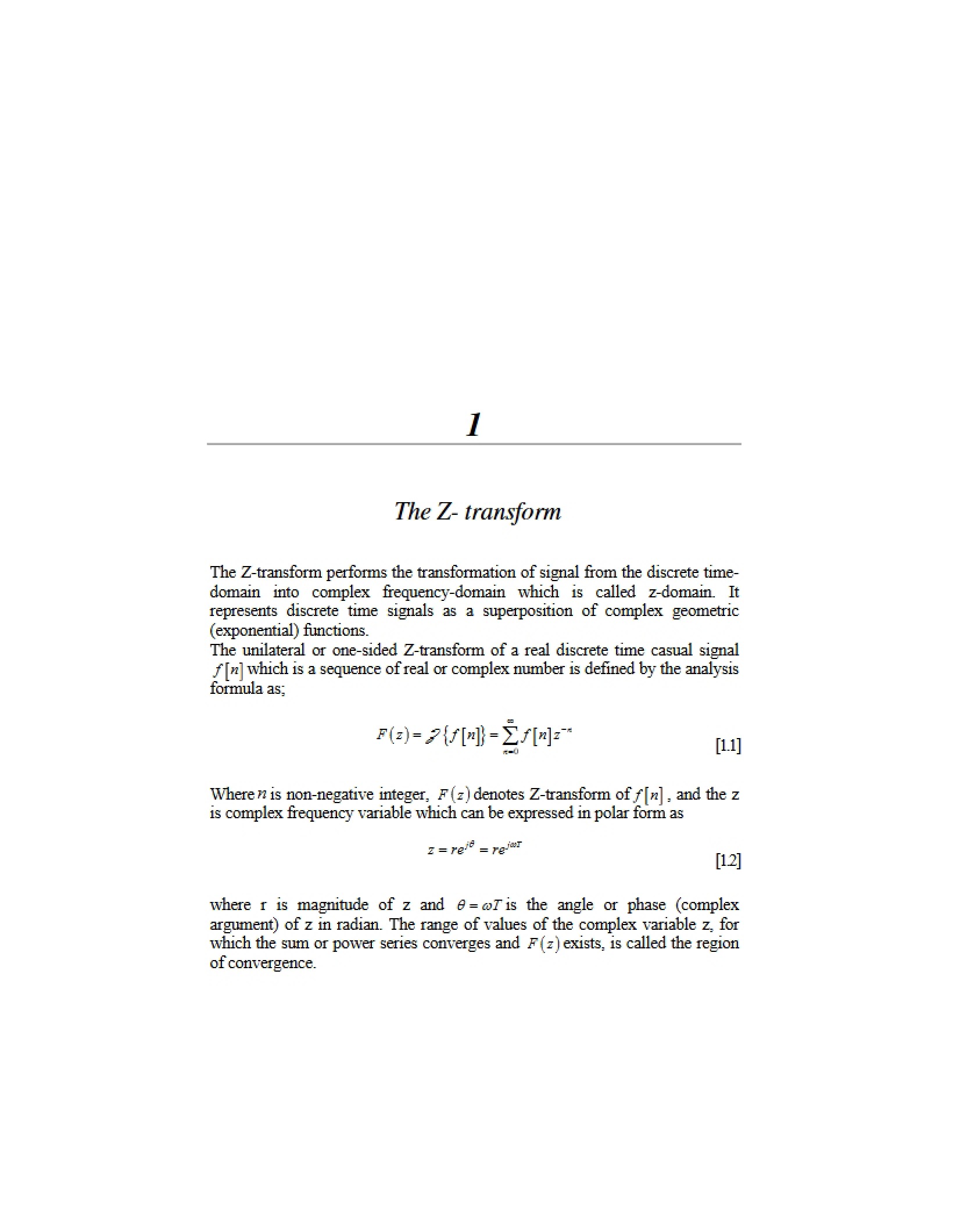Transformation using Z-Domain