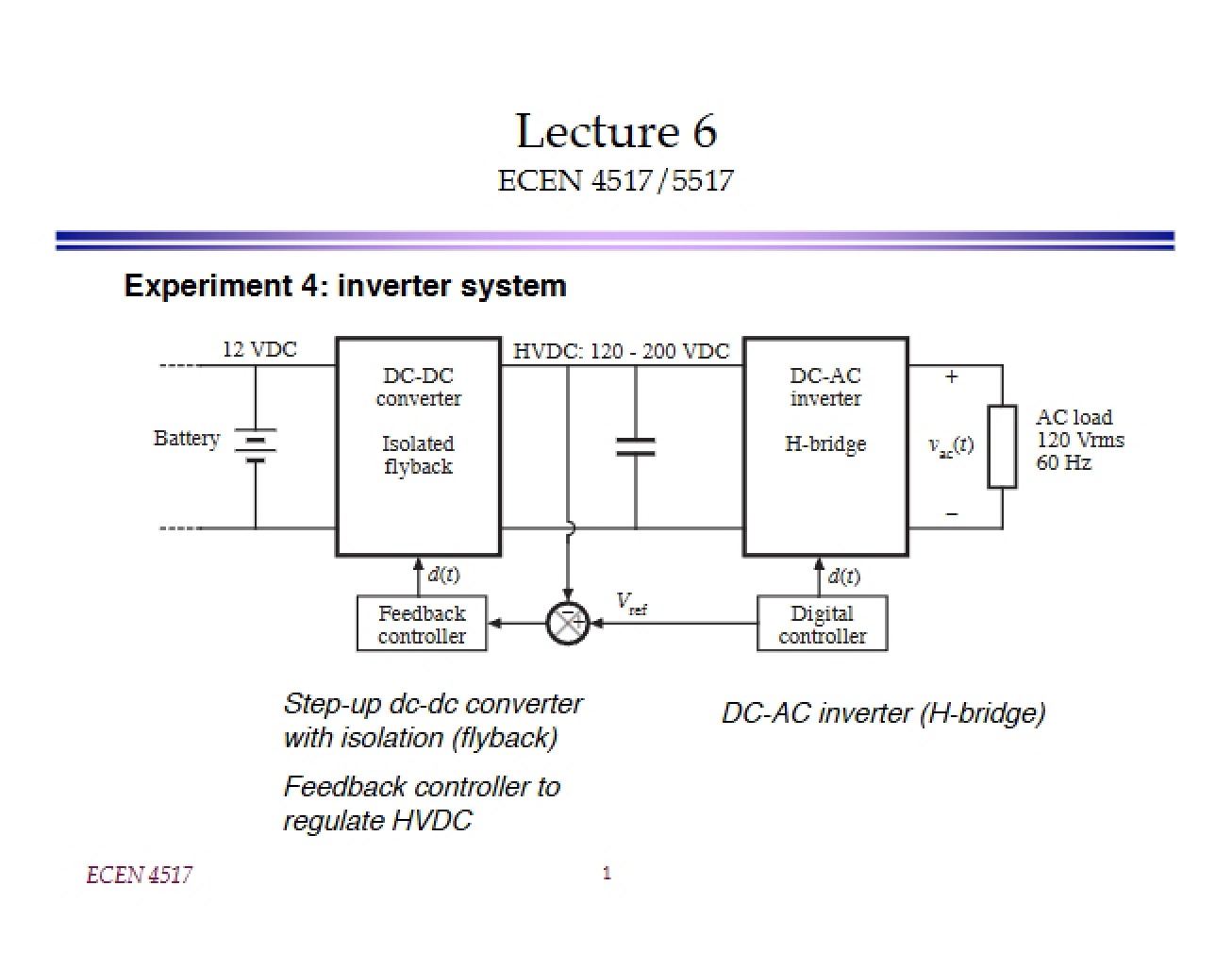 Sixth Lecture for Power Electronics and PV Systems