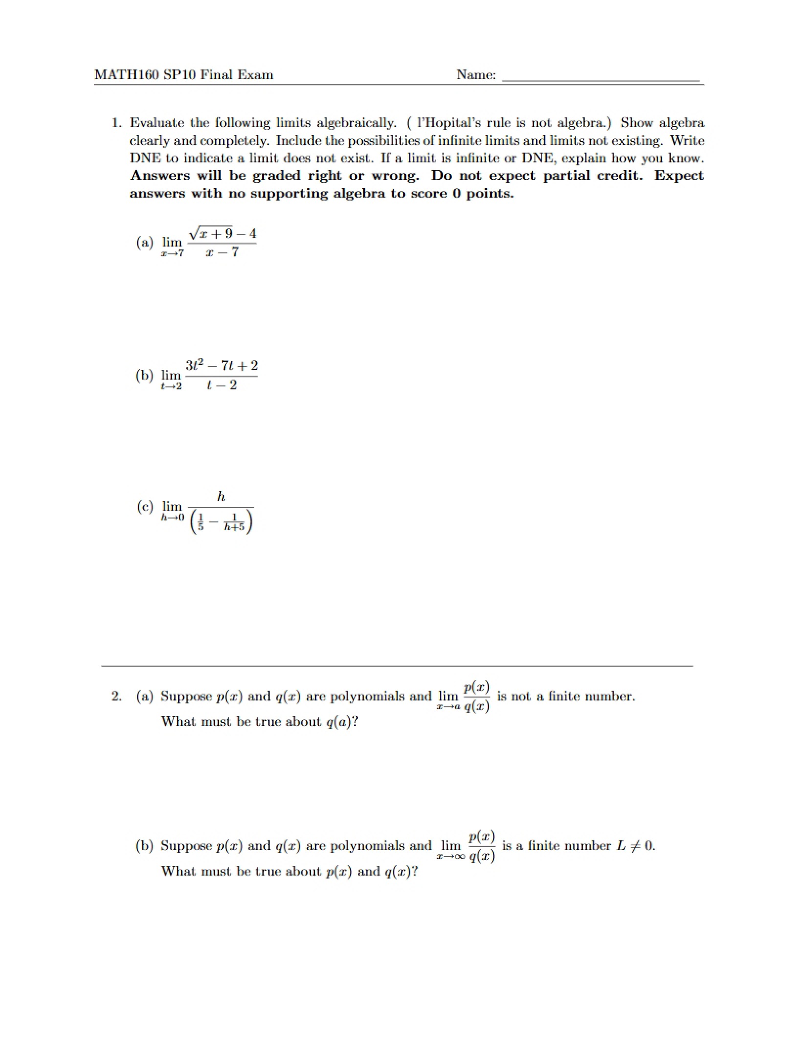 Spring 2010 Final Exam