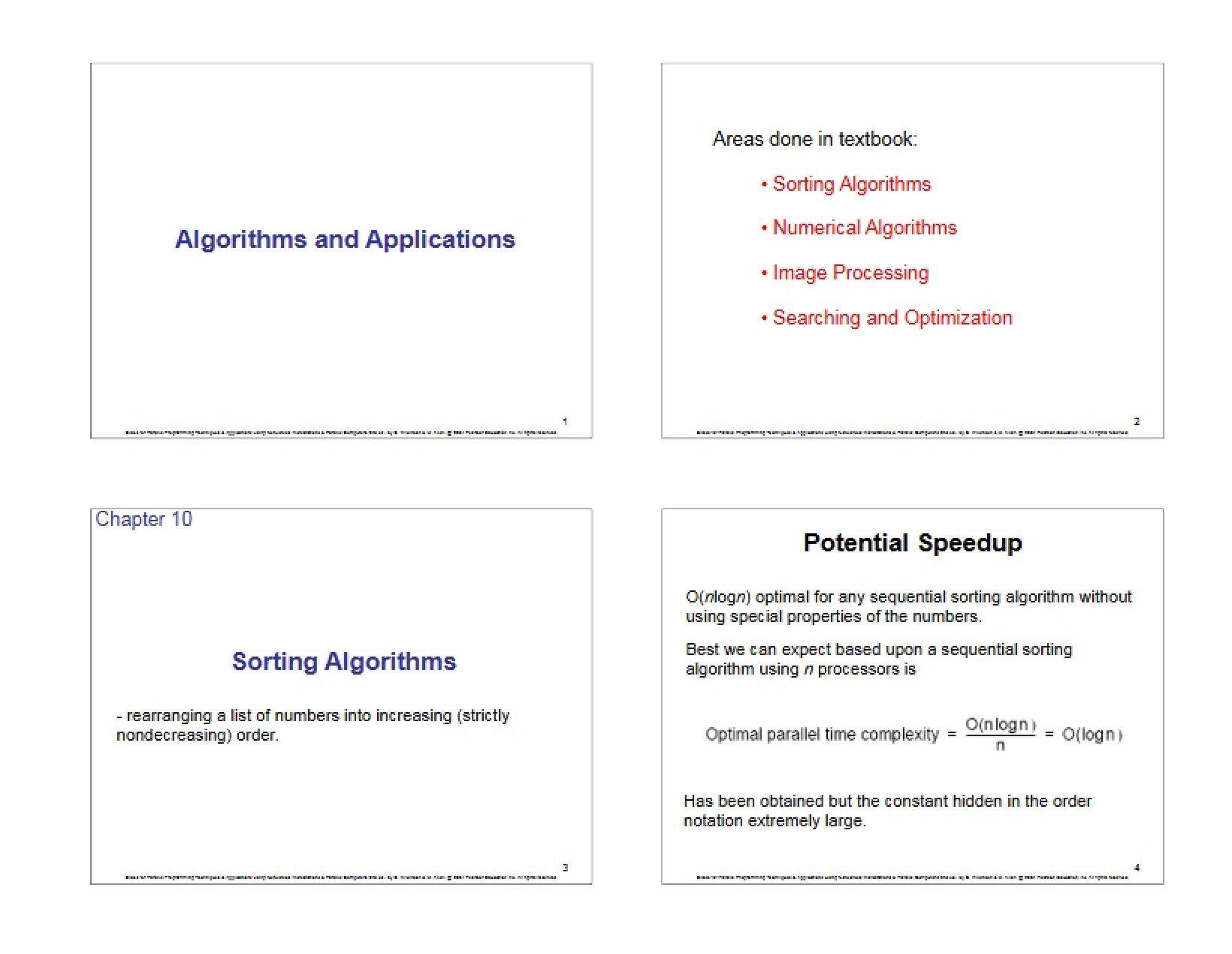 Applications and Algorithms