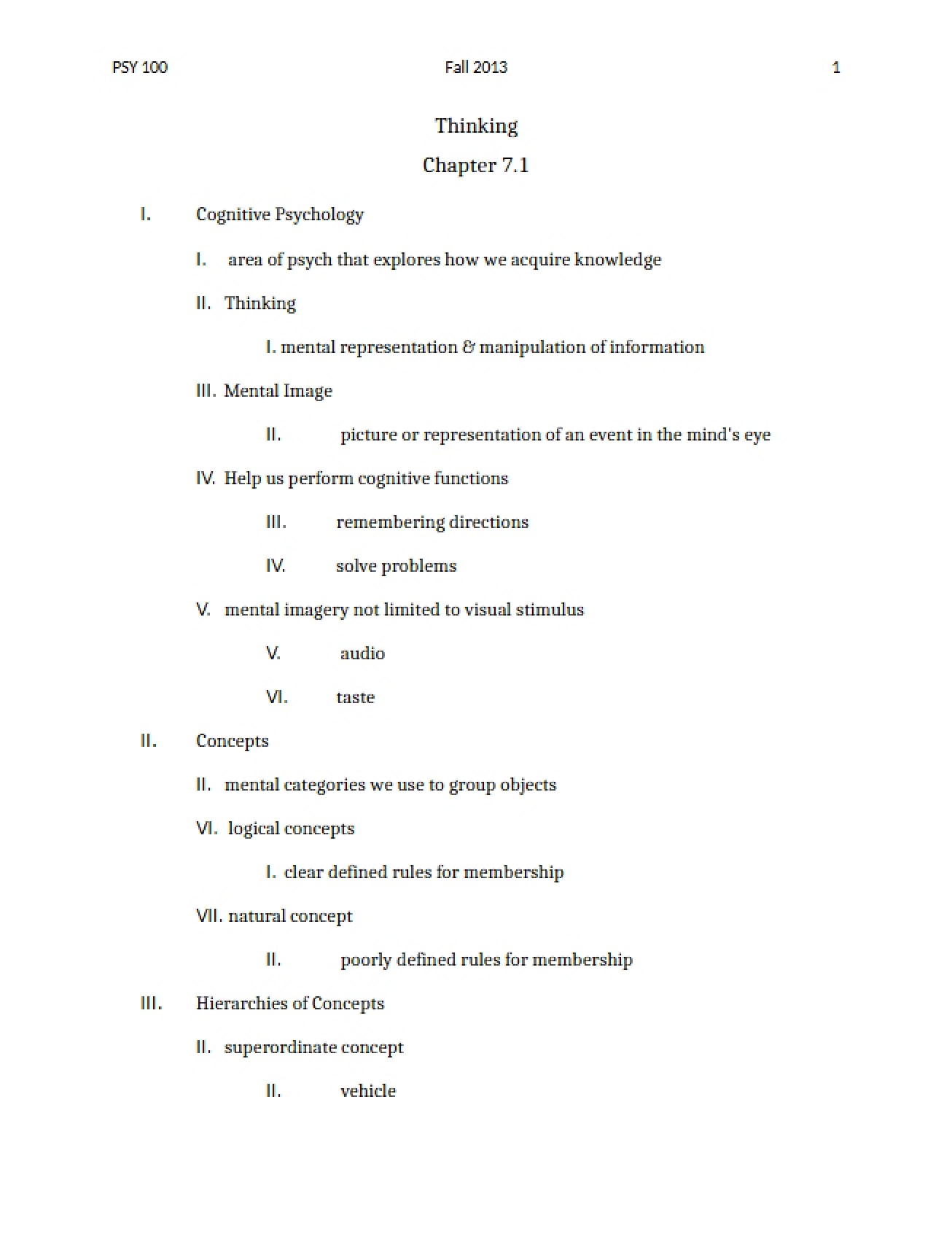 Introduction to the Field of Cognitive Psychology