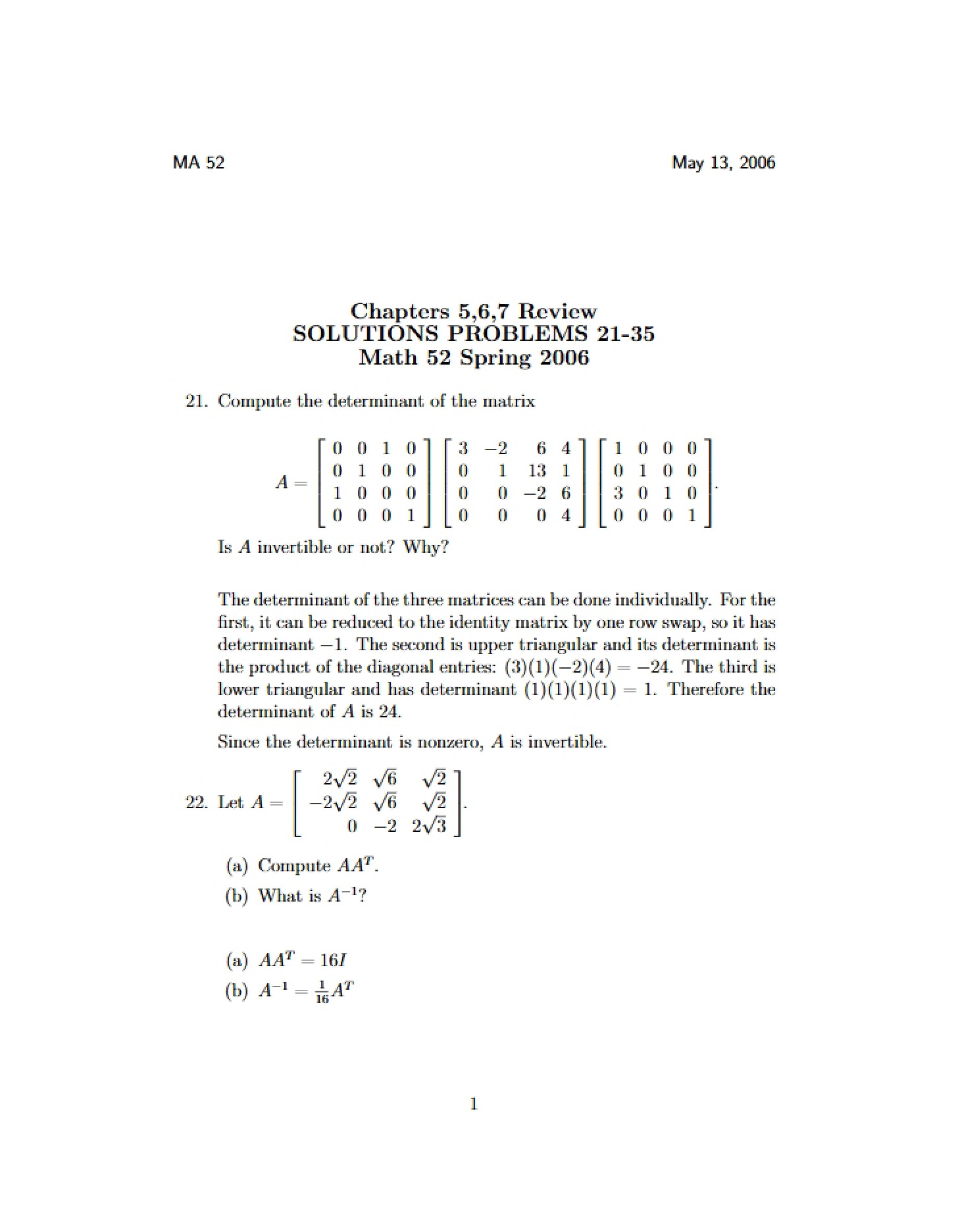 Problems 21-35 Solutions