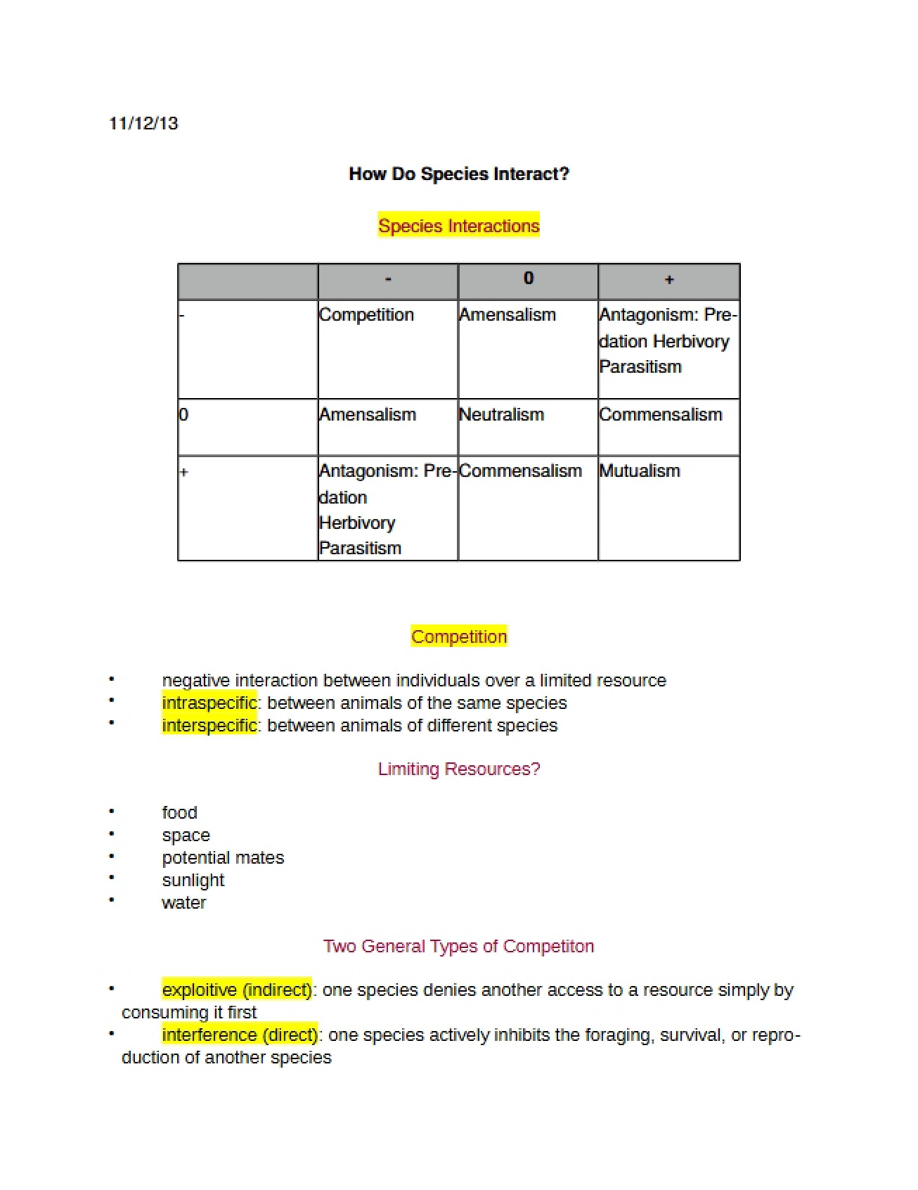 Ecology Exam 4 Notes