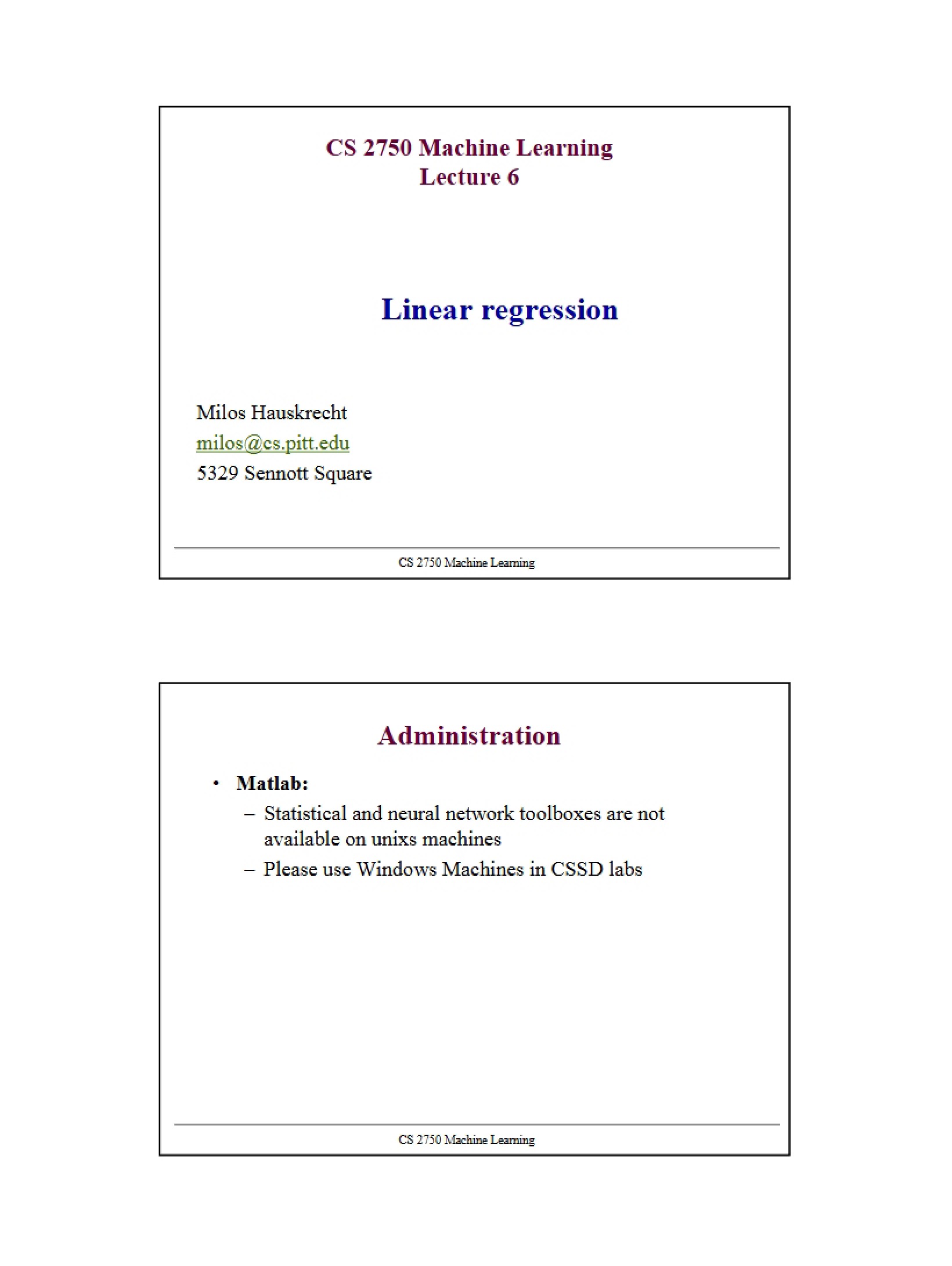 Regression Analysis (Linear)