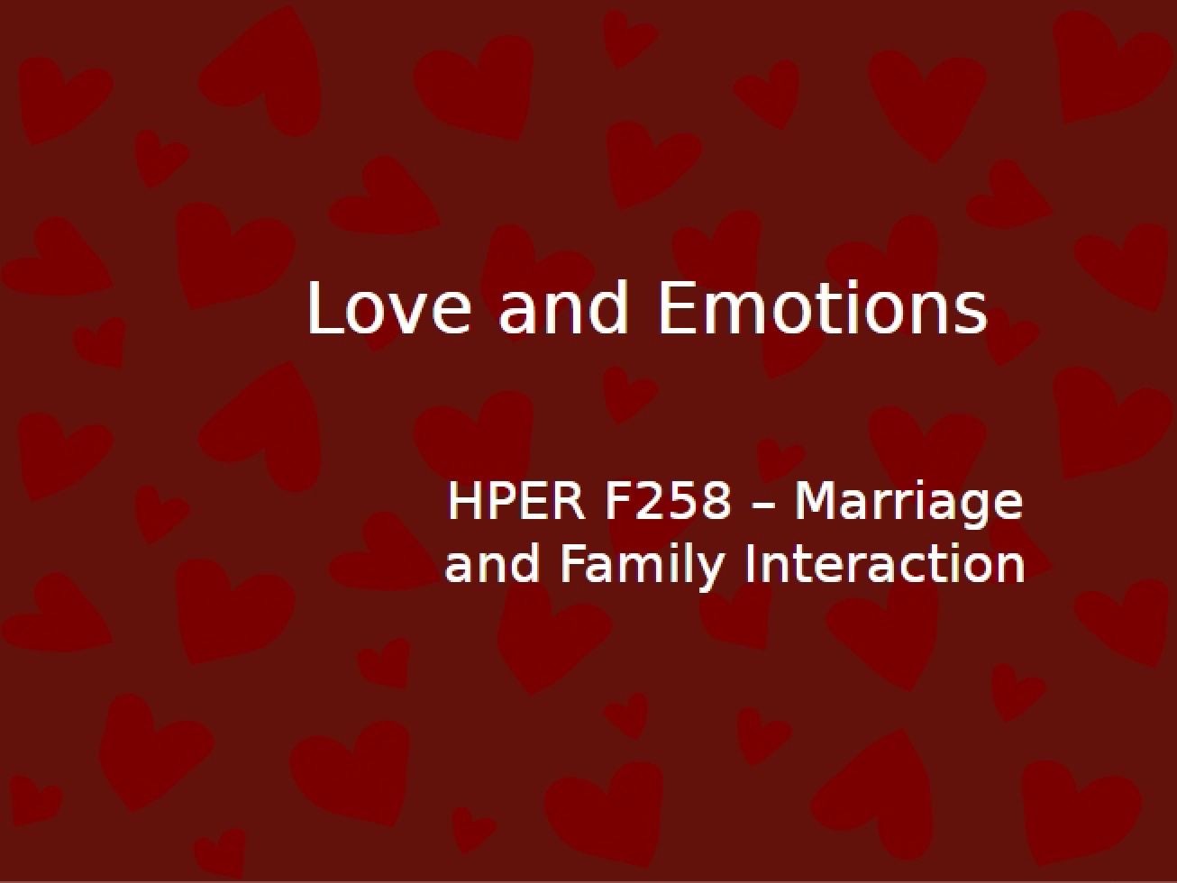 Emotions and Love