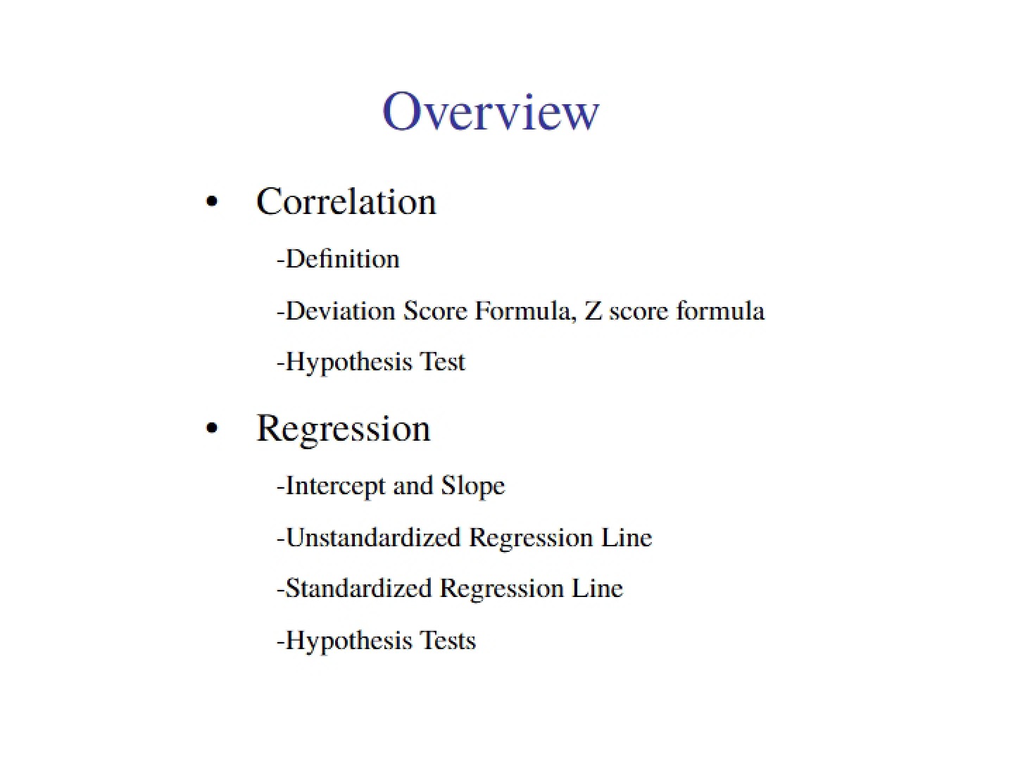 Regression and Correlation