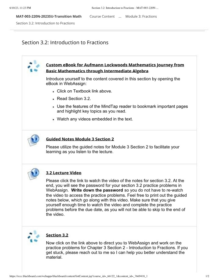 Introduction to Fractions (Section 3.2)
