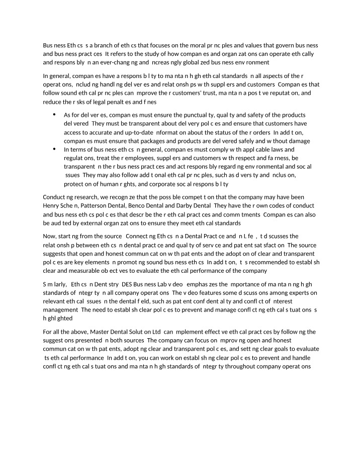 Responsible and Trustworthy Business Ethics Promotion
