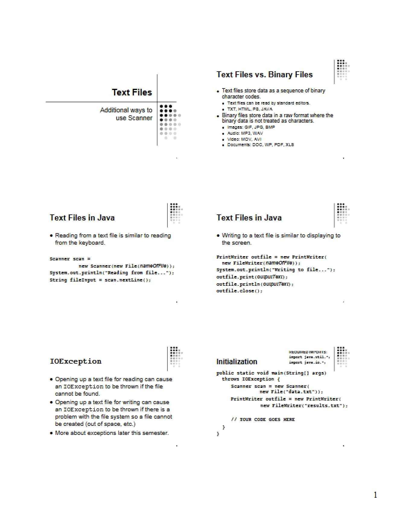 Files of Text