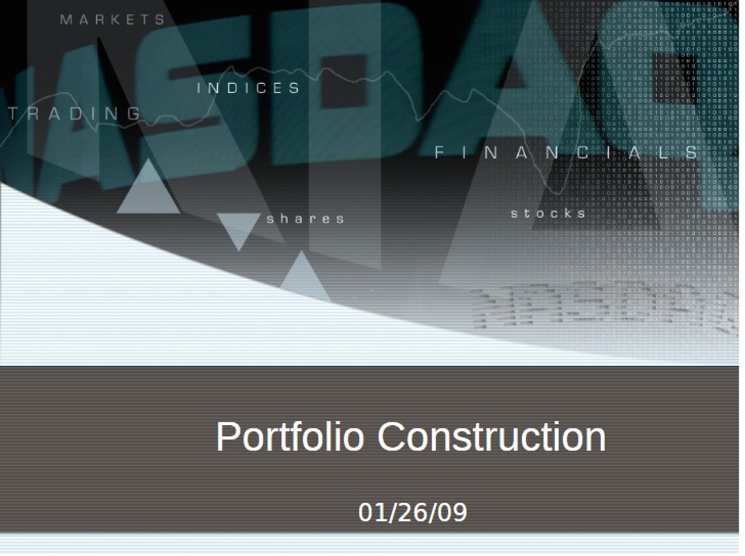 Constructing Portfolios