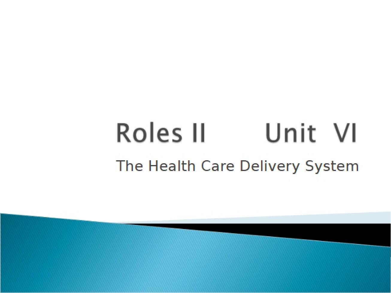 Unit Six Health Care Delivery