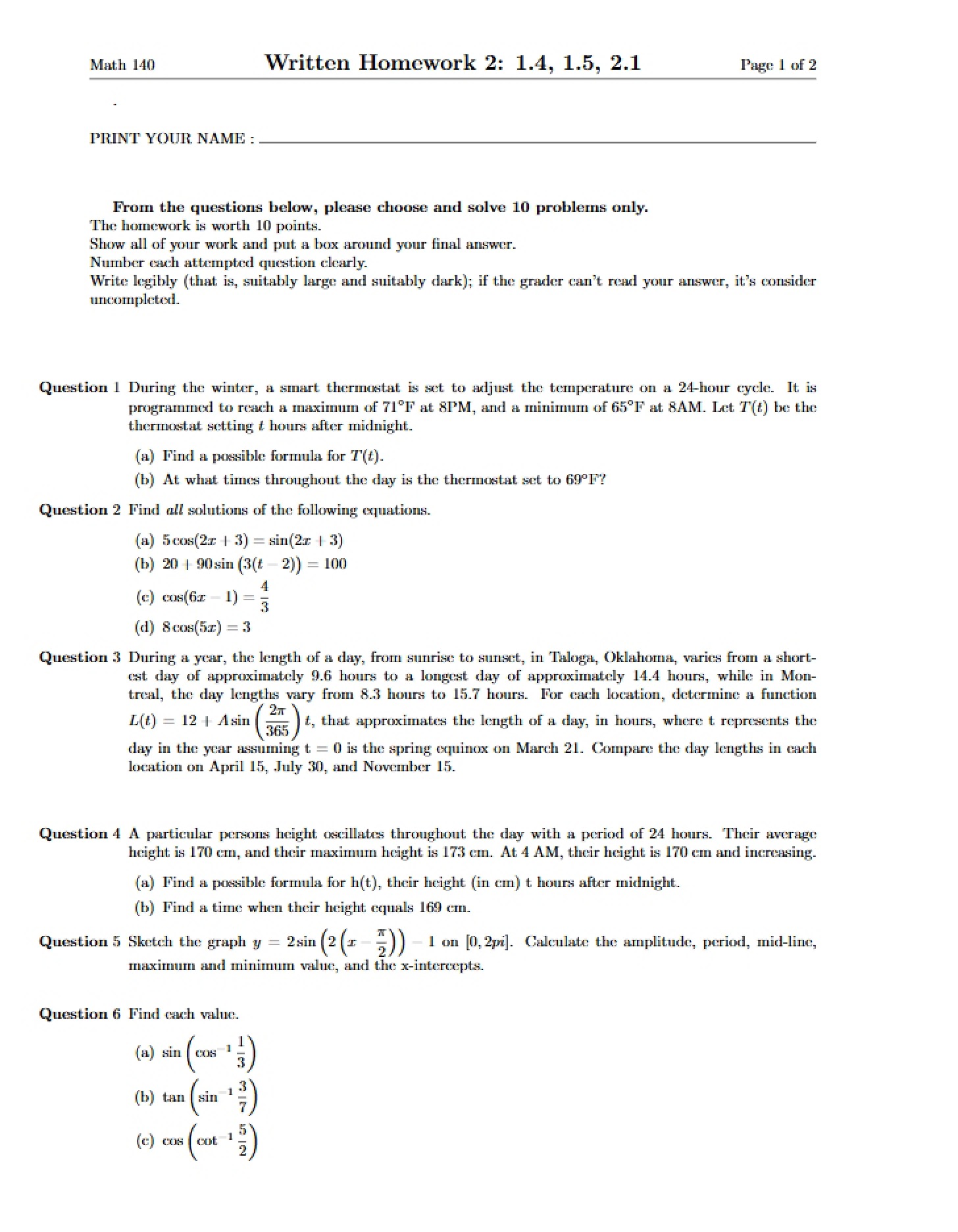 Second Assignment