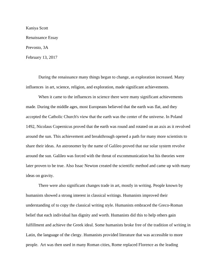 Essay on the Renaissance