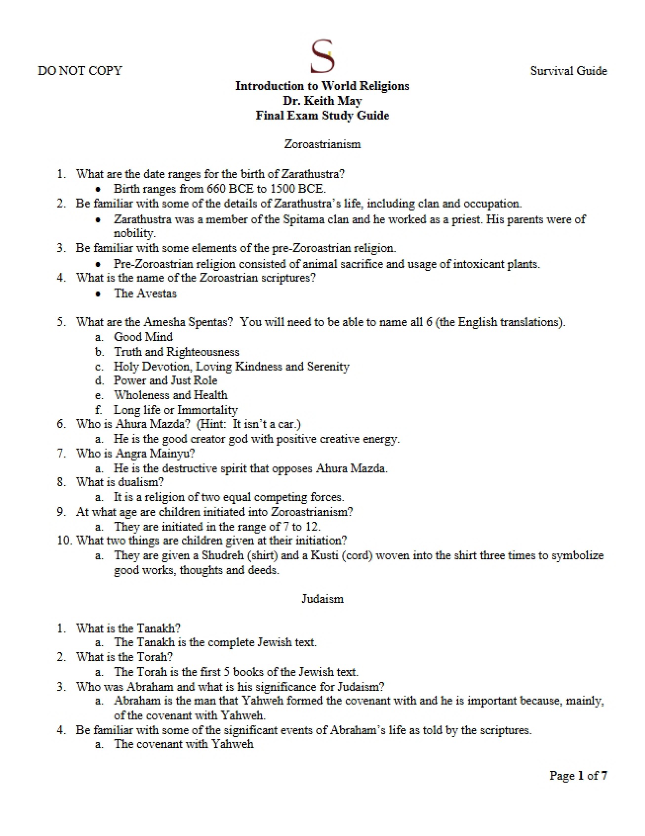 Final Review Material