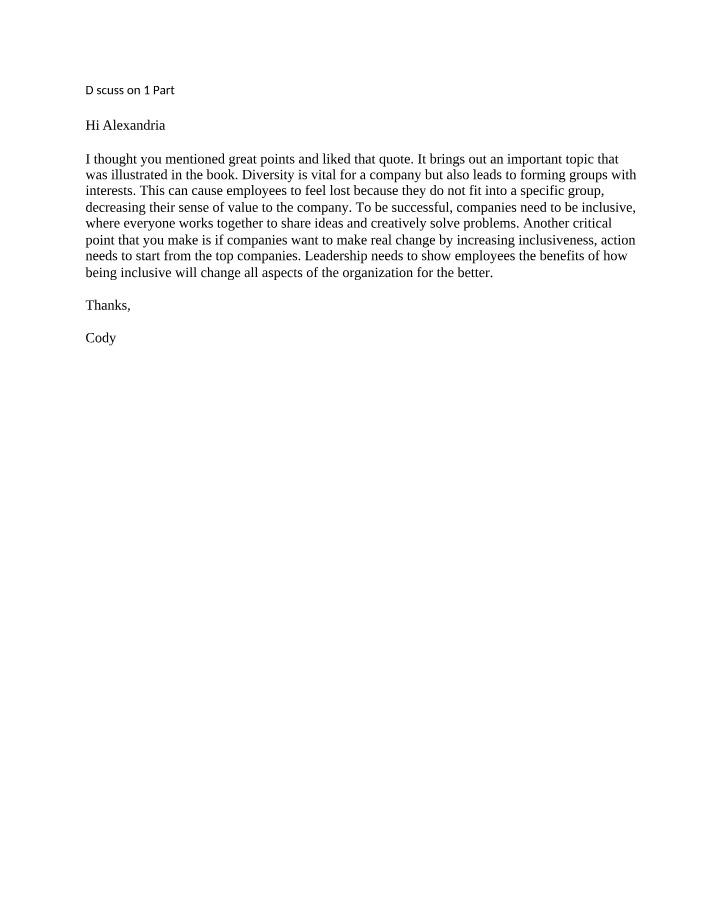 Part 4 of Discussion 1