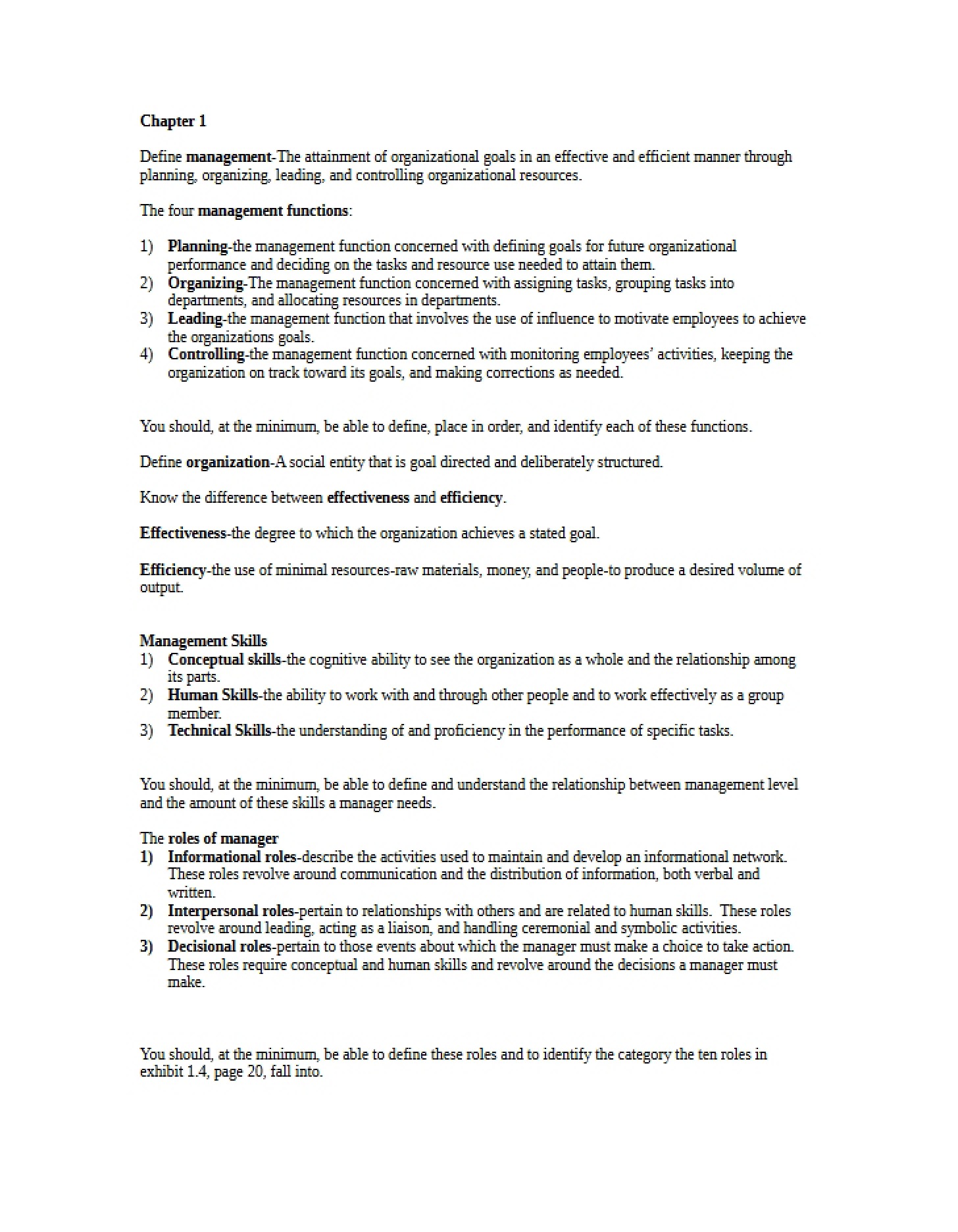 Test Notes Chapters 1, 2, 4, 7, 8, 10