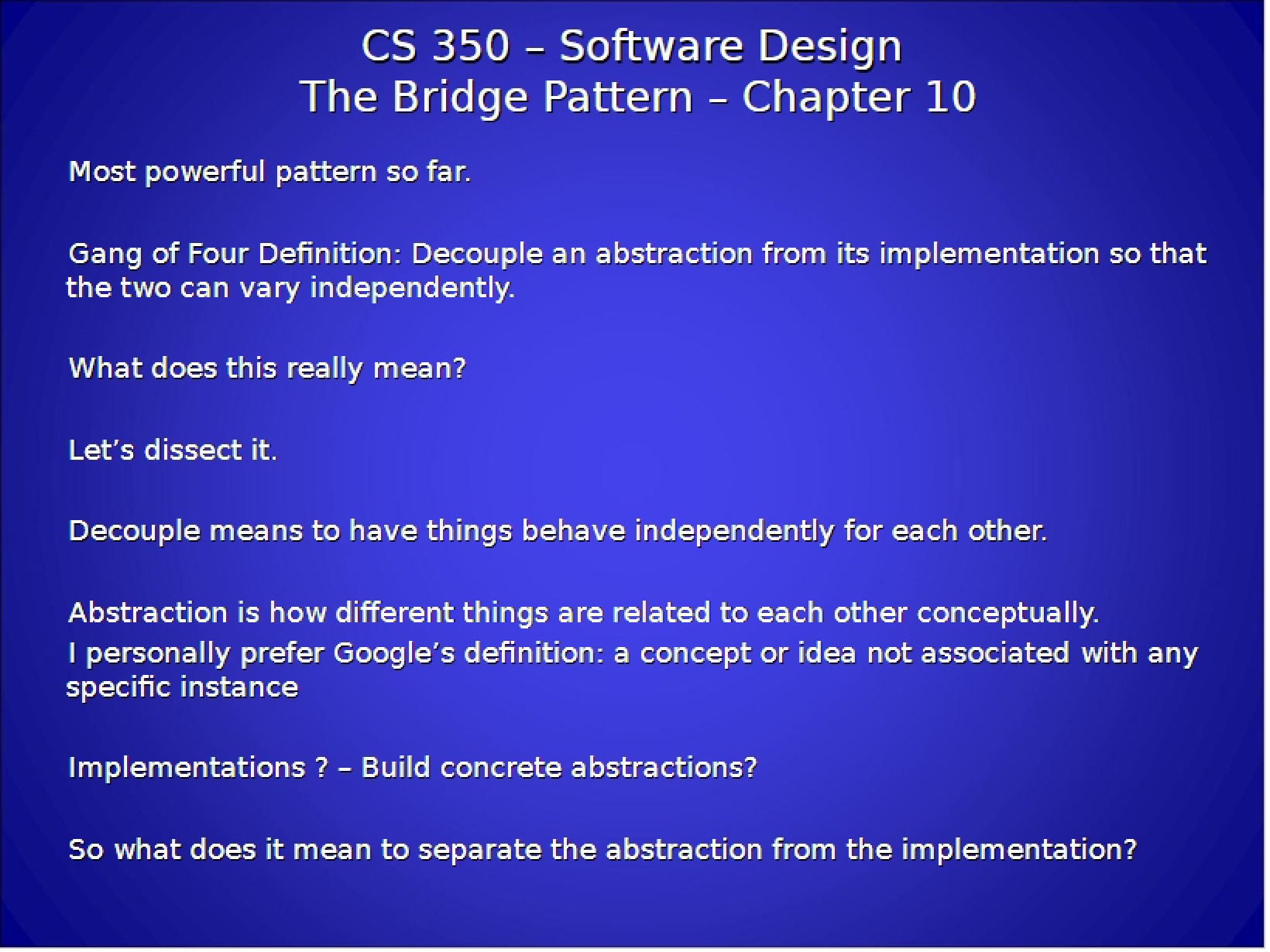 Software Design Chapter Ten