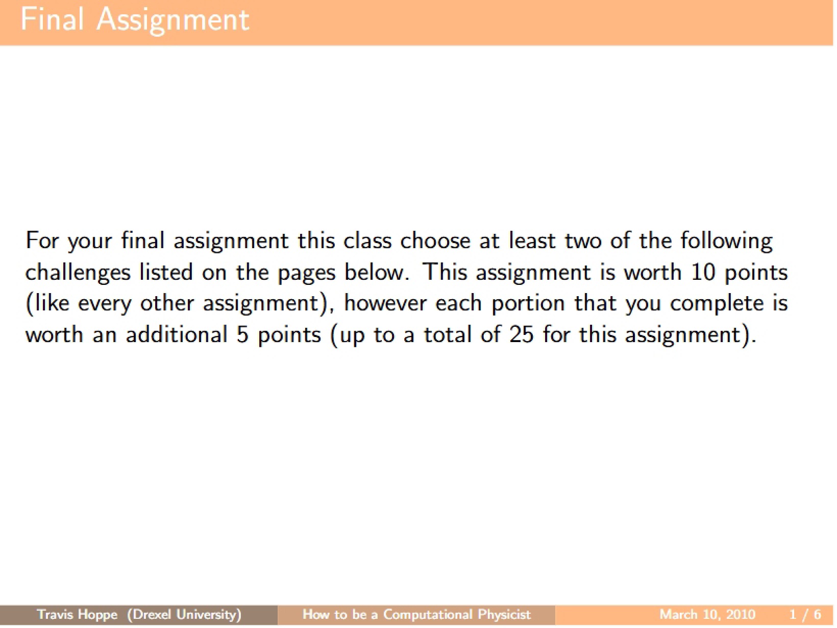 Assignment for Final