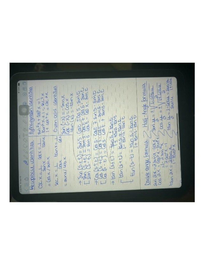 Formulas for Trigonometry