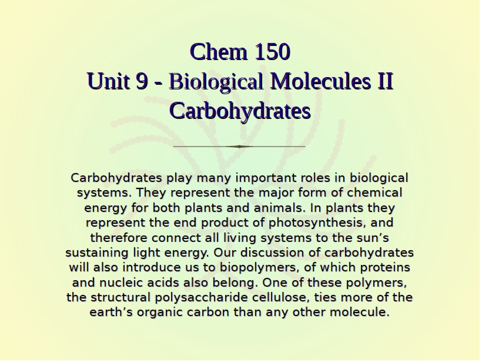 Overview of Carbohydrates
