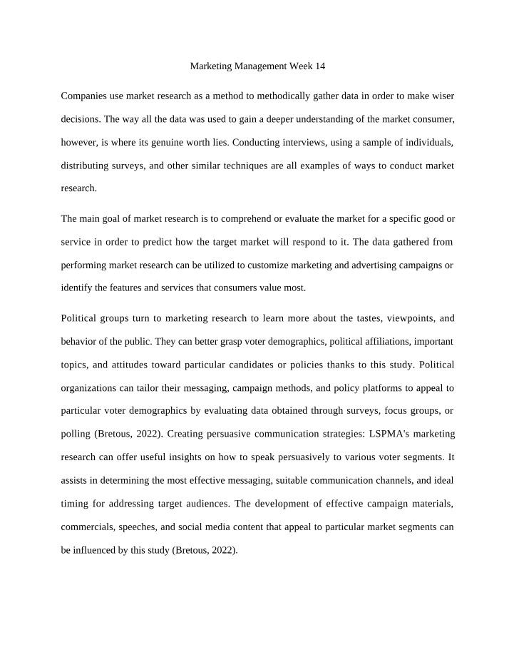 Week 14 - Marketing Management