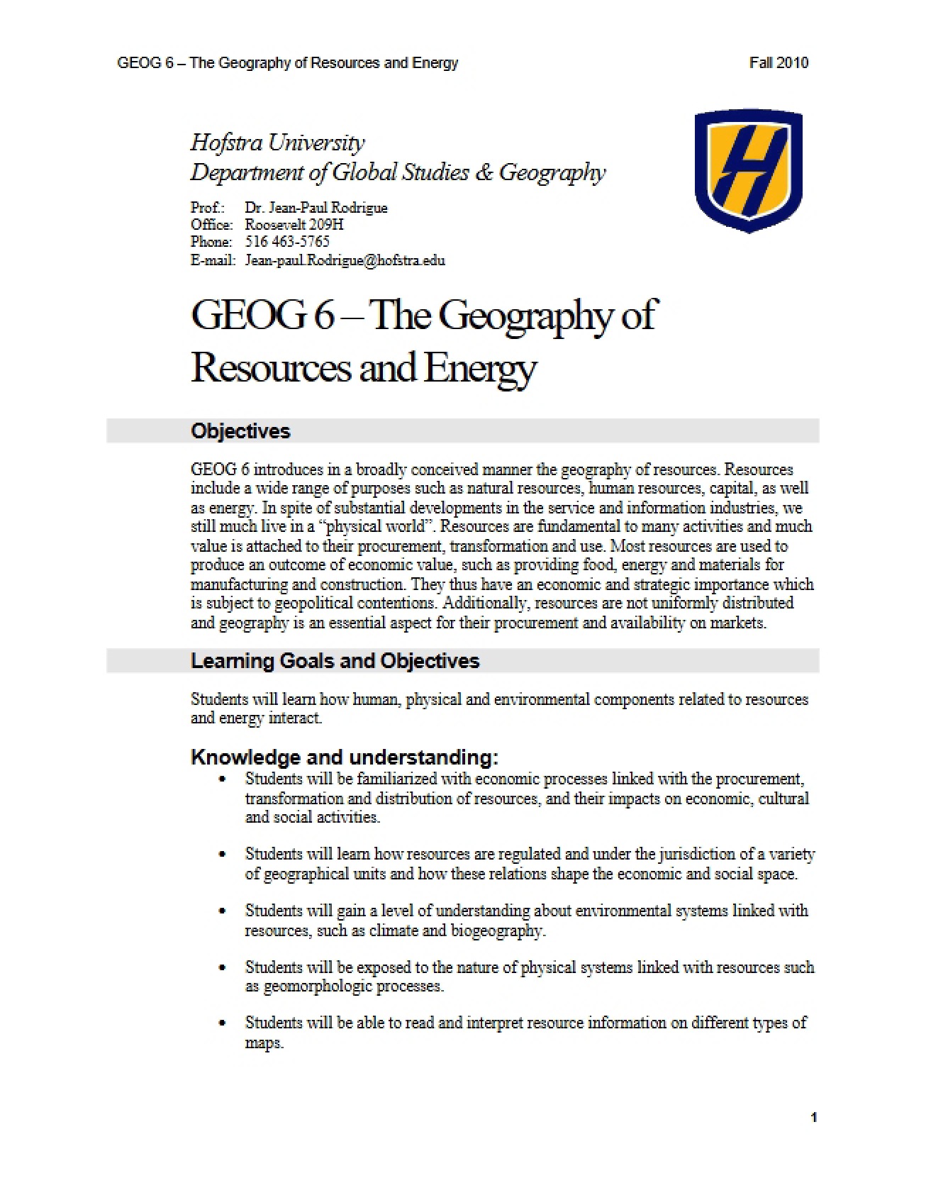 Natural Resources and Energy Geography