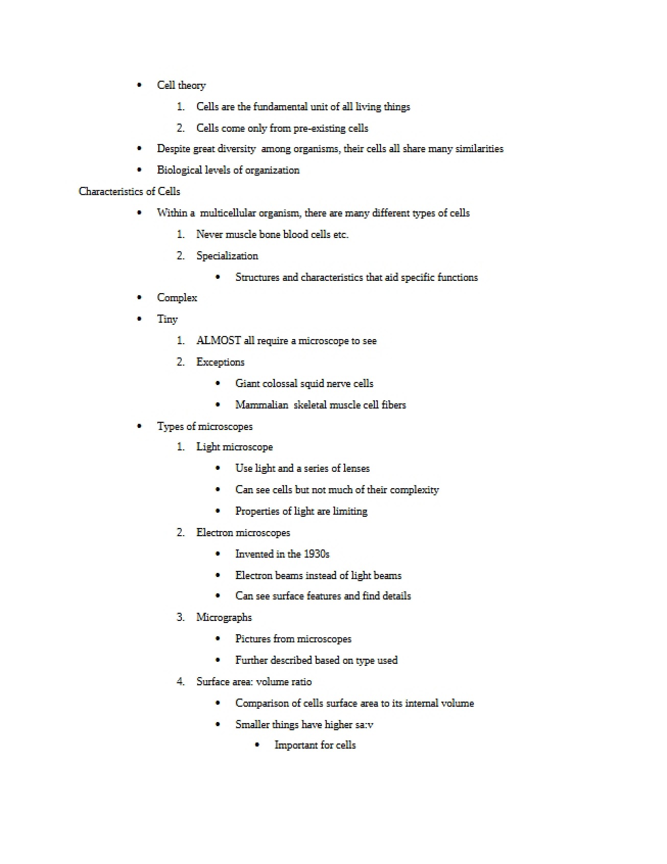 Theoretical Basis of Cells