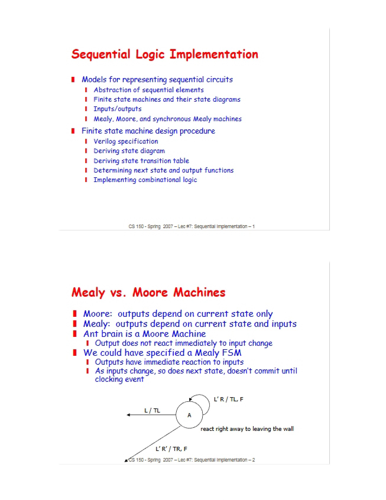 Implementation of Sequential Logic