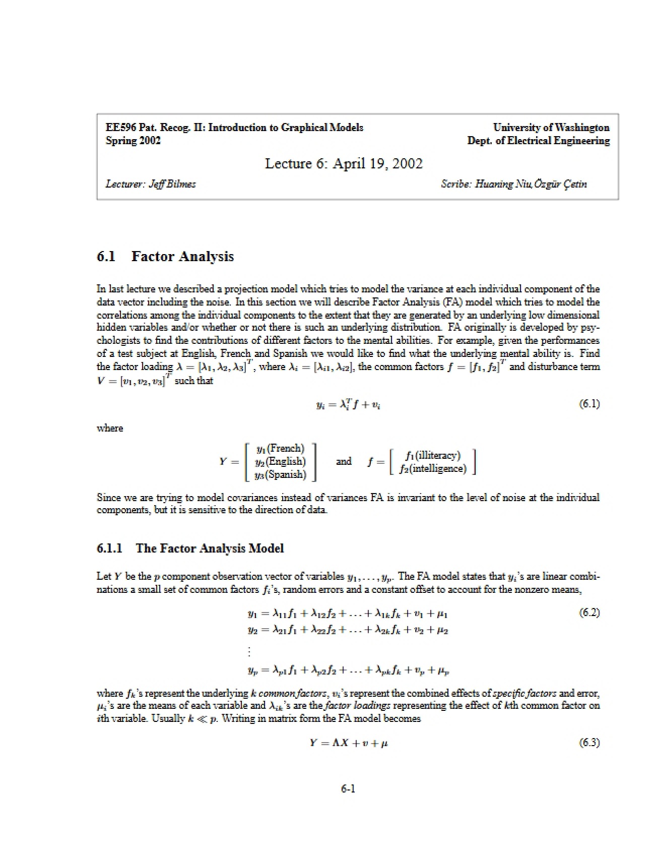 Analysis of Factors