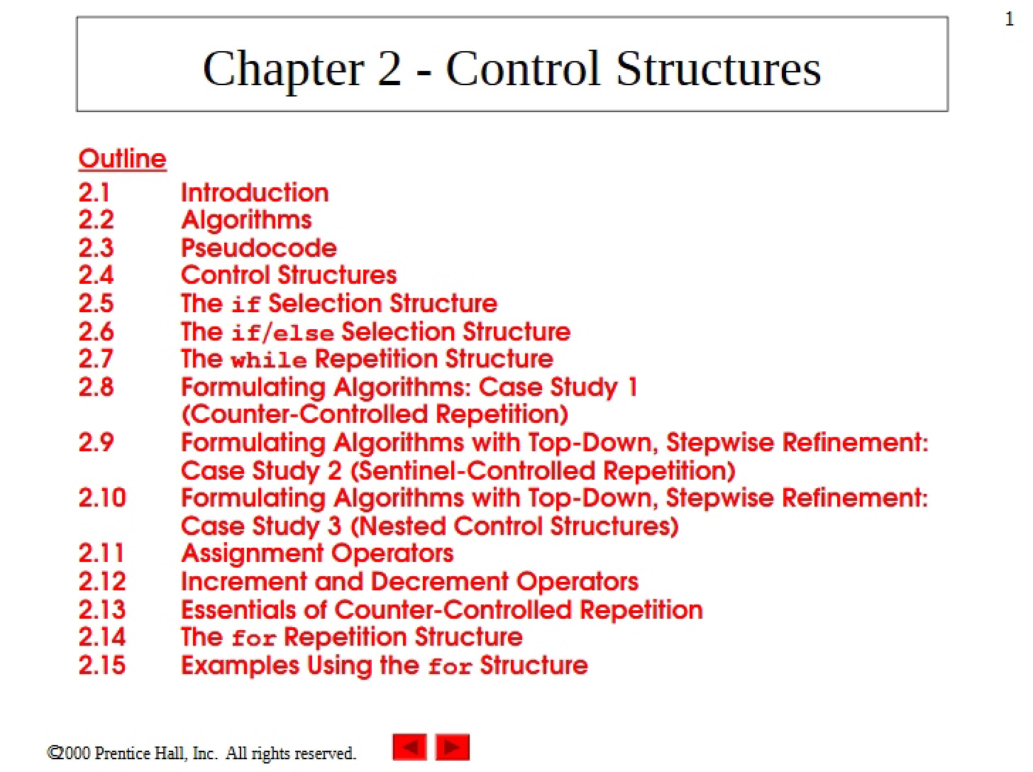Structures of Control