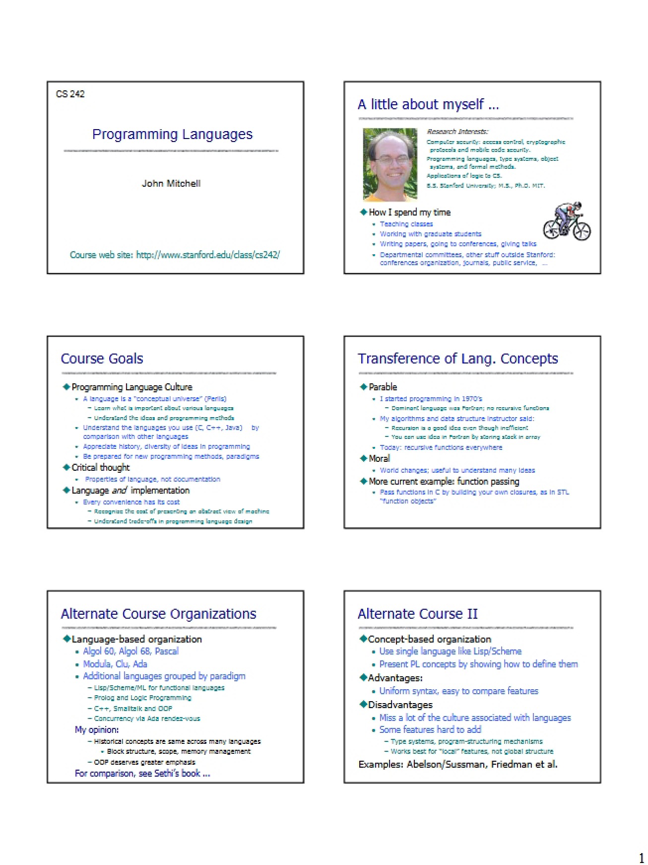 Programming Languages Lecture Notes (Set 6)