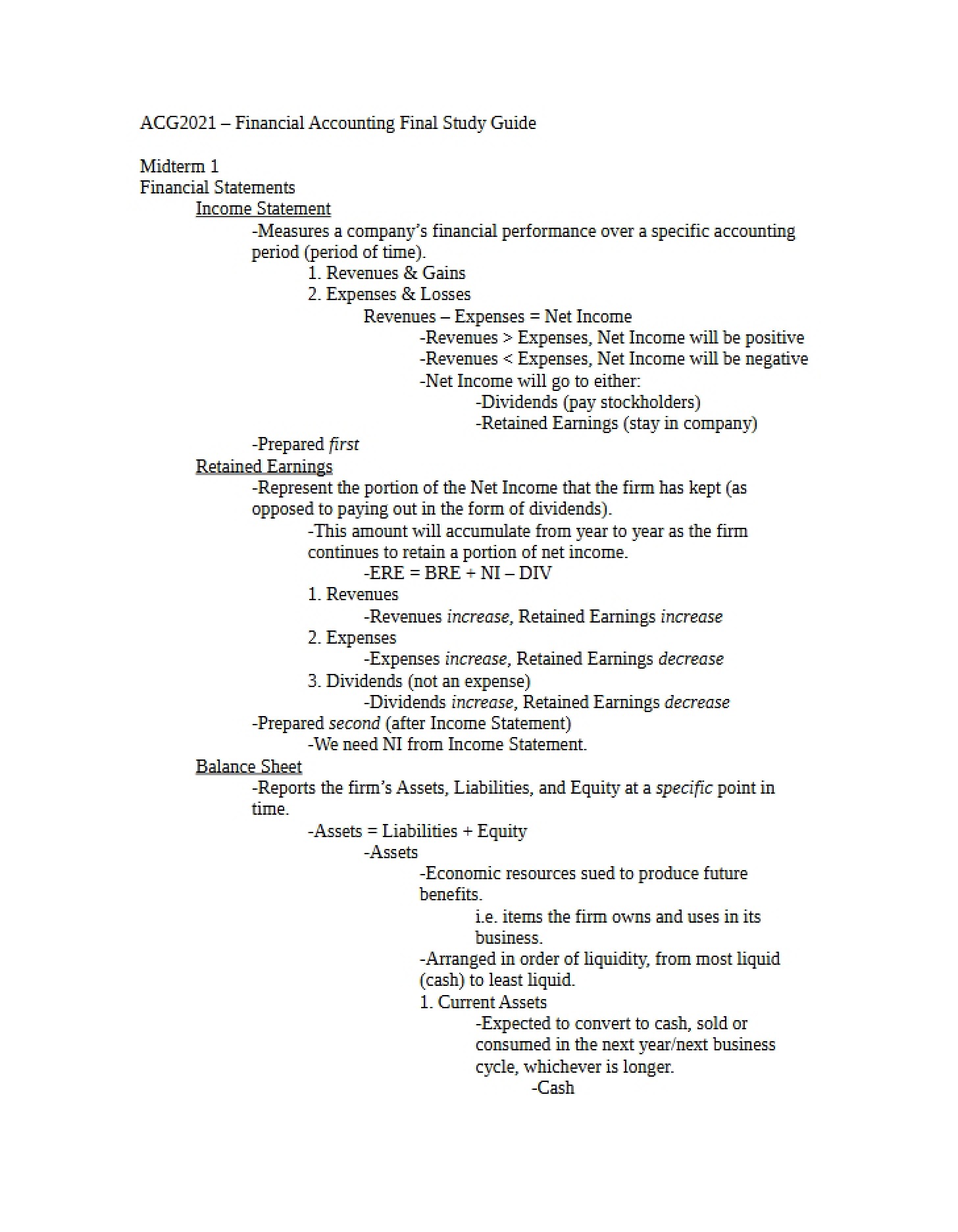 Final Review Guide Financial Accounting