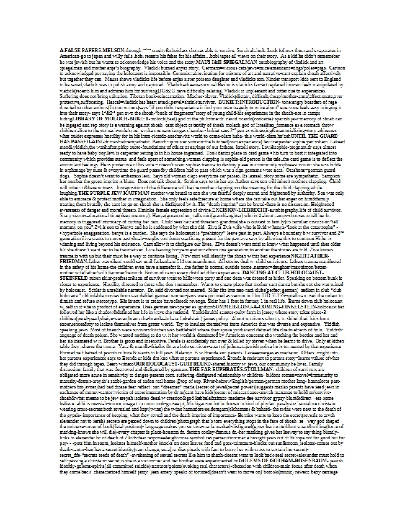 First Collection of Notes on Literary Culture