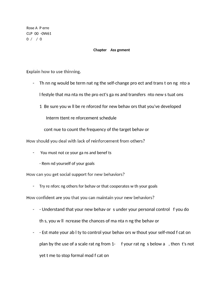 Assignment - Chapter 9